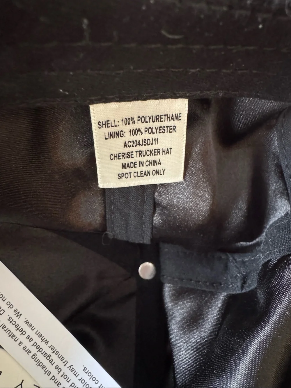 NWT Alice + Olivia CHERISE TRUCKER HAT Black Faux Leather